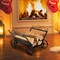 Black Decorative Fireplace Log Holder Steel Firewood Storage Rack with Wheels